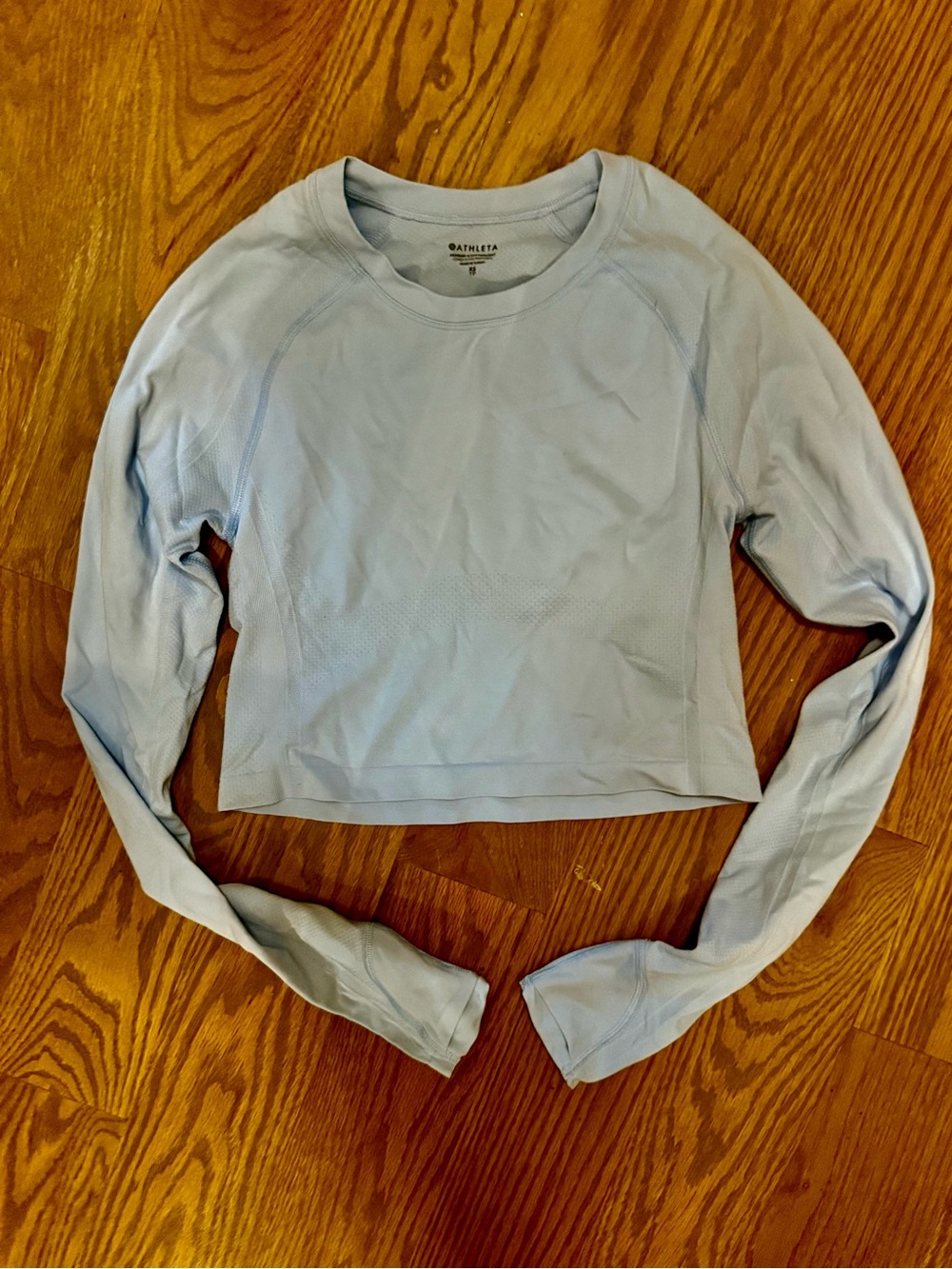 Athleta Light Blue Long Sleeve Crop Top